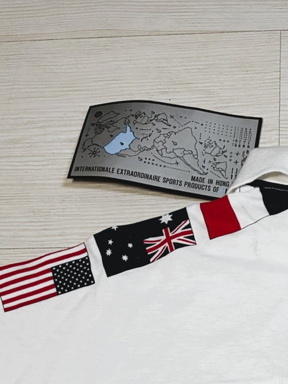 Vintage 90s IXSPA Global Grand Slam Polo Shirt NWT Men’s Flag Print Size S - Picture 5 of 7